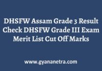 DHSFW Assam Grade 3 Result Merit List