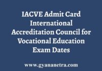 IACVE Admit Card