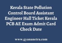 Kerala State Pollution Control Board Assistant Engineer Hall Ticket