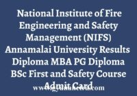 NIFS Annamalai University Result