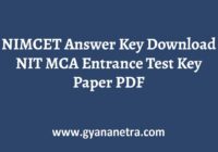 NIMCET Answer Key Paper PDF