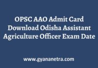 OPSC AAO Admit Card Exam Date