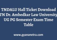 TNDALU Hall Ticket Exam Date