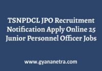 TSNPDCL JPO Recruitment Notification