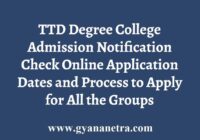 TTD Degree College Admission