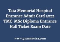 Tata Memorial Hospital Entrance Admit Card