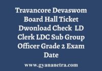 Travancore Devaswom Board Hall Ticket