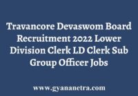 Travancore Devaswom Board Recruitment