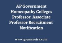 AP Government Homeopathy Colleges Professor Recruitment