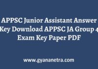 APPSC Junior Assistant Answer Key Group 4 Exam