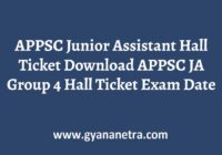 APPSC Junior Assistant Hall Ticket Group 4 Exam