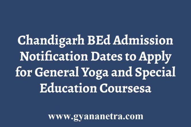 Chandigarh BEd Admission