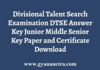 Divisional Talent Search Examination DTSE Answer Key