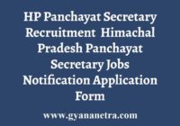HP Panchayat Secretary Recruitment