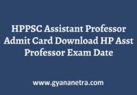 HPPSC Assistant Professor Admit Card Exam Date