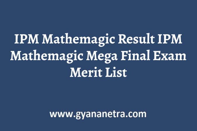 IPM Mathemagic Result Check Online