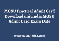 MGSU Practical Admit Card Download Online