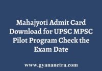 Mahajyoti Admit Card