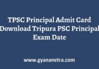 TPSC Principal Admit Card Exam Date
