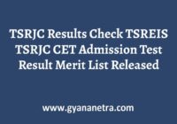 TSRJC Results Admission Test Merit List