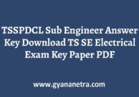 TSSPDCL Sub Engineer Answer Key Paper PDF