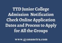 TTD Junior College Admission