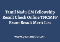 Tamil Nadu CM Fellowship Result