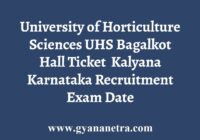 UHS Bagalkot Hall Ticket