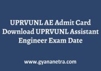 UPRVUNL AE Admit Card Exam Date