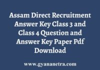 Assam Direct Recruitment Answer Key