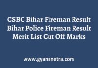 CSBC Bihar Fireman Result Merit List
