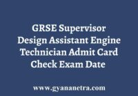 GRSE Exam Admit Card