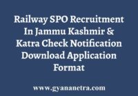 JK Railway SPO Recruitment