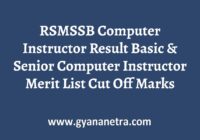 RSMSSB Computer Instructor Result