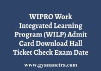 Wipro WILP Admit Card