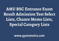 AMU BSC Entrance Exam Result Admission Test