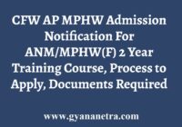 CFW AP MPHW(F) ANM Admission