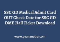 CRPF SSC GD Medical Admit Card Exam Date