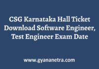 CSG Karnataka Hall Ticket Exam Date
