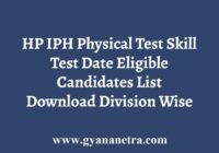 HP IPH Physical Test Skill Test