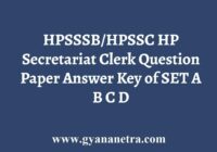 HP Secretariat Clerk Answer Key