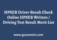HPSEB Driver Result Merit List