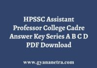 HPSSC Assistant Professor College Cadre Answer Key