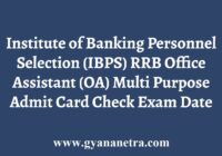 IBPS RRB OA Admit Card