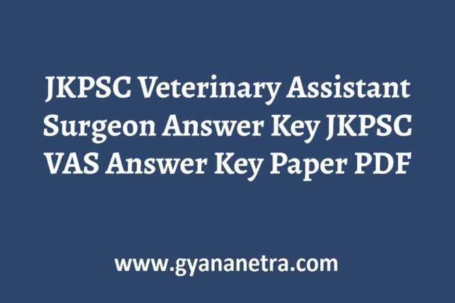 JKPSC Veterinary Assistant Surgeon Answer Key Paper