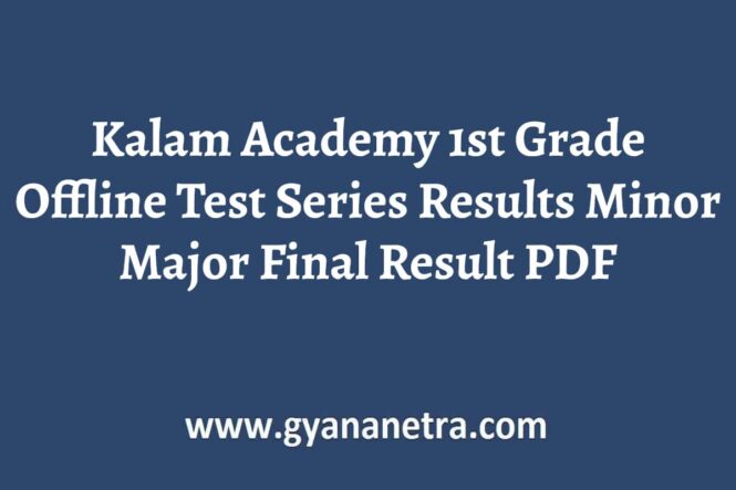 Kalam Academy 1st Grade Offline Test Series Results