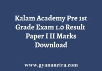 Kalam Academy Pre 1st Grade Exam Result