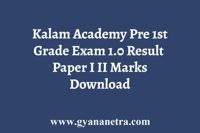 Kalam Academy Pre 1st Grade Exam Result