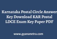 Karnataka Postal Circle Answer Key Paper