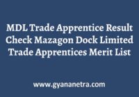 MDL Trade Apprentice Result Merit List